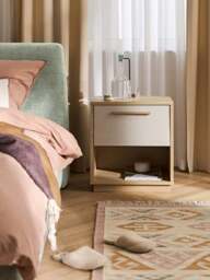 Wooden Bedside Table Wisp with Upholstered Front - thumbnail 8