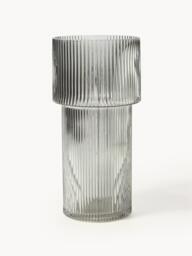 Glass Vase Lija with Ribbed Surface, H 30 cm