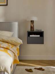 Wall-Mounted Bedside Table Shea with Ribbed Front - thumbnail 9