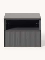 Wall-Mounted Bedside Table Shea with Ribbed Front - thumbnail 2