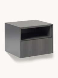 Wall-Mounted Bedside Table Shea with Ribbed Front - thumbnail 1