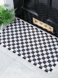 Washable Doormat Black Check - thumbnail 3