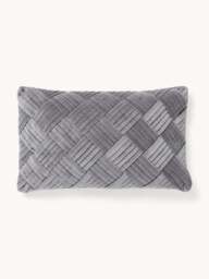 Velvet Cushion Cover Sina with Woven Pattern - thumbnail 1