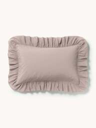 Washed Cotton Percale Pillowcase Louane with Ruffles - thumbnail 3