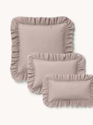 Washed Cotton Percale Pillowcase Louane with Ruffles - thumbnail 1