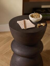 Round Mango Wood Side Table Benno - thumbnail 8