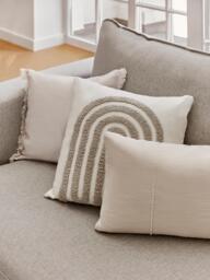 Hand-Woven Cushion Cover Terre with Decorative Seam - thumbnail 7