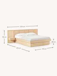 Wooden Bed Nanto with Drawers Tables and Headboard - thumbnail 4