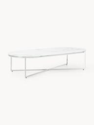 Oval Coffee Table Antigua with Marble Effect Glass Top