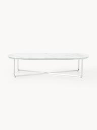 Oval Coffee Table Antigua with Marble Effect Glass Top - thumbnail 2