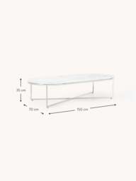 Oval Coffee Table Antigua with Marble Effect Glass Top - thumbnail 5