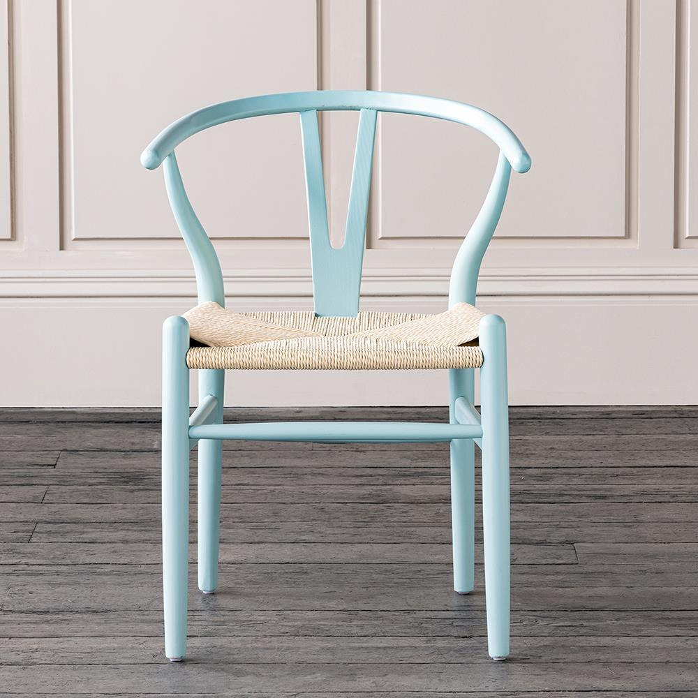 Wishbone Inspired Olson Dining Chair - Eggshell Frame - Natural Seat  - Where Saints Go Beech - image 1