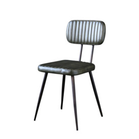 Memphis Dining Chair - Green Seat - Pewter Base  - Where Saints Go Green, Pewter Leather - thumbnail 2