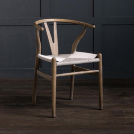 Wishbone Inspired Olson Dining Chair - Weathered Grey Elm Frame - Grey Seat  - Where Saints Go Elm Grey Ash - thumbnail 3