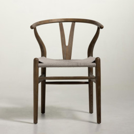 Wishbone Inspired Olson Dining Chair - Weathered Grey Elm Frame - Grey Seat  - Where Saints Go Elm Grey Ash - thumbnail 3
