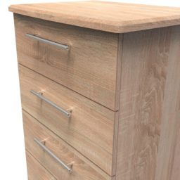 Crowndale Sherwood 4 Drawer Bardolino Oak Midi Chest of Drawers - Brown - Wilko - thumbnail 6