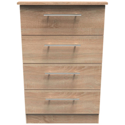 Crowndale Sherwood 4 Drawer Bardolino Oak Midi Chest of Drawers - Brown - Wilko - thumbnail 3