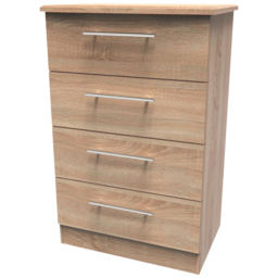 Crowndale Sherwood 4 Drawer Bardolino Oak Midi Chest of Drawers - Brown - Wilko - thumbnail 5