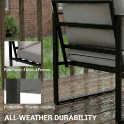 Outsunny 4 Seater Grey Garden Sofa Lounge Set with Cushion - Wilko - thumbnail 5