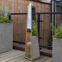 MirrorOutlet The Obelisk Gold Metal Edged Mirrored Garden Ornament 120 x 25cm - Size: 120 x 25 x 25cm - Wilko - thumbnail 3