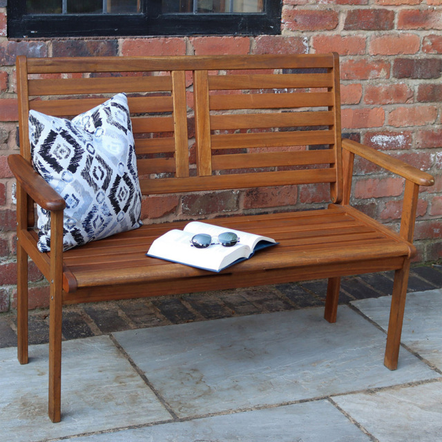 Royalcraft Napoli Wooden Bench - Size: 2 Seater - Brown - Wilko - image 1