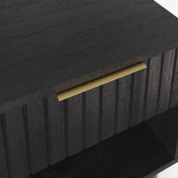 GFW Nervata Single Drawer Single Shelf Black Lamp Table - Size: 39 x 39 x 49cm - Wilko - thumbnail 7