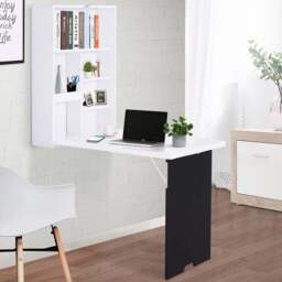 Portland Multifunctional Folding Wall-Mounted Drop-Leaf Table White - Size: 60 x 94 x 147cm - Wilko - thumbnail 1