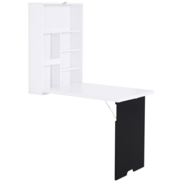Portland Multifunctional Folding Wall-Mounted Drop-Leaf Table White - Size: 60 x 94 x 147cm - Wilko - thumbnail 3