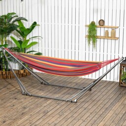 Outsunny Foldable Hammock Stand Black - Size: 15 x 17.5 x 126cm - Wilko