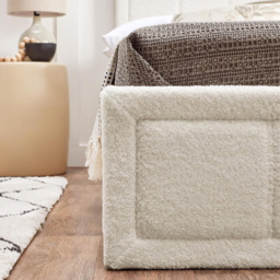 Home Treats Small Double Boucle Plush Ottoman Storage Bed - White - Wilko - thumbnail 5
