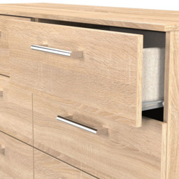 Crowndale Devon 6 Drawer Bardolino Oak Wide Chest of Drawers Ready Assembled - Wilko - thumbnail 7