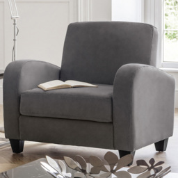Julian Bowen Vivo Dusk Grey Chenille Chair - Size: Single - Wilko - thumbnail 1