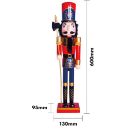 St Helens Red and Blue Christmas Nutcracker with Sceptre - Size: 9 x 13 x 60cm - Multi - Wilko - thumbnail 5