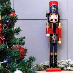St Helens Red and Blue Christmas Nutcracker with Sceptre - Size: 9 x 13 x 60cm - Multi - Wilko - thumbnail 3