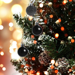 Shatchi Black Shatterproof Christmas Bauble 12 Pack - Wilko - thumbnail 3