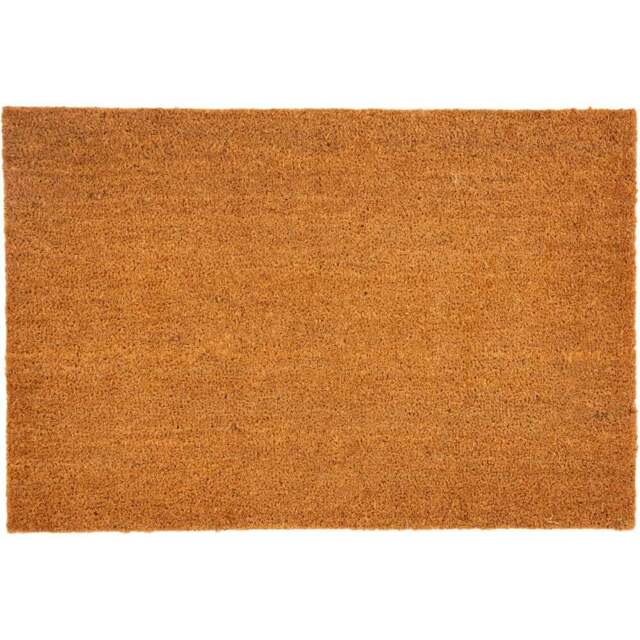 Eselle Astley Plain Natural Coir Door Mat 60 x 90cm - Size: 60 x 90 x 1.5cm - Brown - Wilko - image 1