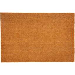 Eselle Astley Plain Natural Coir Door Mat 60 x 90cm - Size: 60 x 90 x 1.5cm - Brown - Wilko