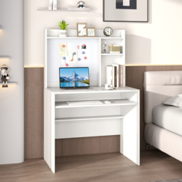Costway Computer Desk with Magnetic Bulletin Board White - Size: 89 x 50 x 138cm - Wilko - thumbnail 4
