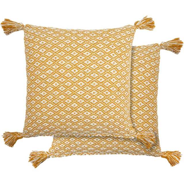Serene Stockholm Ochre Cushion Cover 43 x 43cm - Yellow - Wilko - image 1