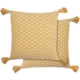 Serene Stockholm Ochre Cushion Cover 43 x 43cm - Yellow - Wilko
