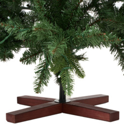 Living and Home RGB Pre-Lit Artificial Christmas Tree Lights with Wood Stand 4ft 1.2m - Green - Wilko - thumbnail 5