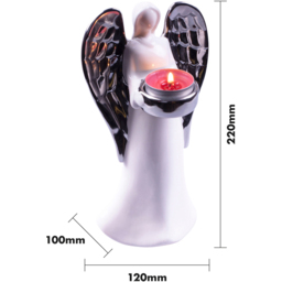 St Helens Silver Wings Standing Ceramic Angel Tealight Holder - Size: 207 x 113 x 94cm - Wilko - thumbnail 6