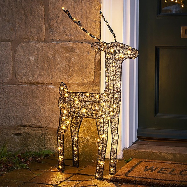 Xmas Haus Black 200 Warm White Micro LED Deer Christmas Decoration 2ft - Size: 610 x 360 x 280cm - Wilko - image 1