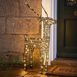 Xmas Haus Black 200 Warm White Micro LED Deer Christmas Decoration 2ft - Size: 610 x 360 x 280cm - Wilko - thumbnail 1