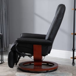 HOMCOM Black Faux Leather Upholstered Manual Recliner Armchair - Size: Single - Wilko - thumbnail 5