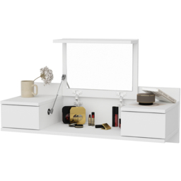 Decorotika Zenn 2 Drawer White Floating Vanity Table - Size: 38.9 x 100 x 33cm - Wilko - thumbnail 3