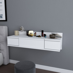 Decorotika Zenn 2 Drawer White Floating Vanity Table - Size: 38.9 x 100 x 33cm - Wilko - thumbnail 5