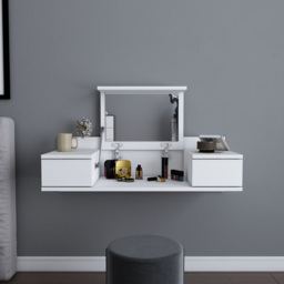 Decorotika Zenn 2 Drawer White Floating Vanity Table - Size: 38.9 x 100 x 33cm - Wilko - thumbnail 6