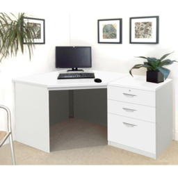 R White Cabinets 2 Drawer Single Cabinet White Set-07 Corner Desk - Size: 72.8 x 141.9 x 94cm - Wilko - thumbnail 5