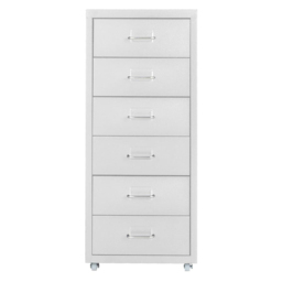 Living And Home Vertical File Cabinet with Wheels - Size: 41 x 28 x 68.5cm - White - Wilko - thumbnail 4